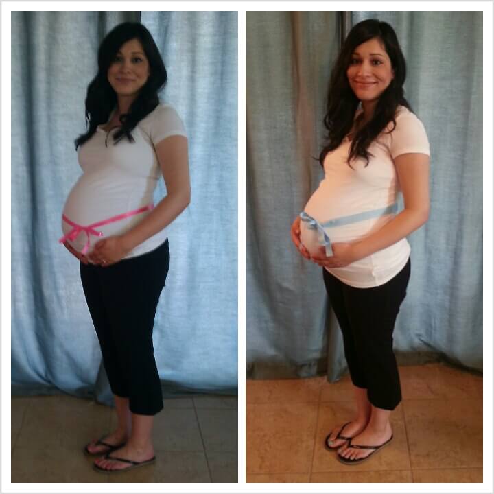 Left: 40 weeks with my daughter Right: 39 weeks with my son