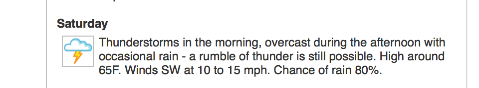 Oh and running against the wind is always nice too..