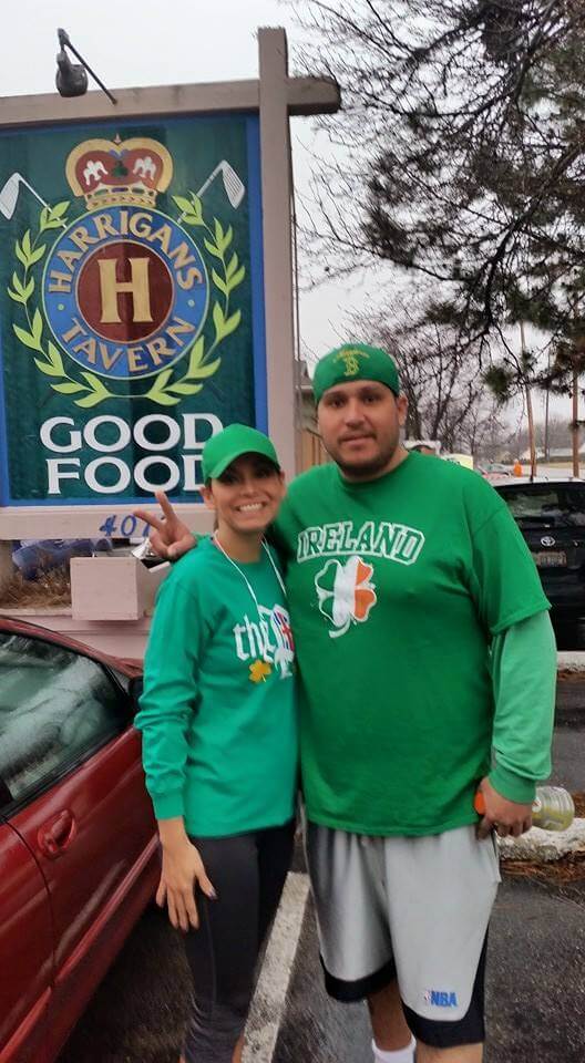 With my sister after the 5k--they both PRd!